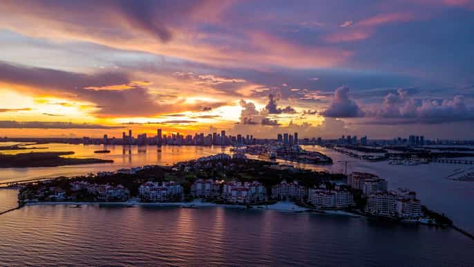 miami sunset sightseeing airplane tour
