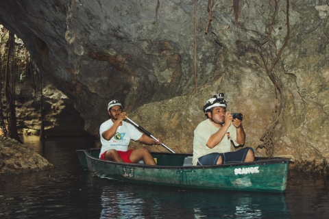 San Ignacio: aventura de piragüismo en cuevas de medio día