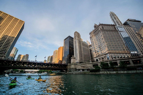 Chicago: Guided Sunset Kayak Tour on the River Guided Sunset Tour Single Kayak