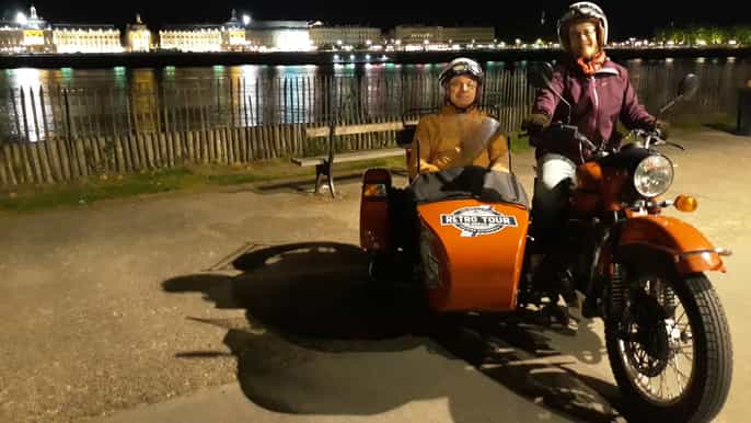 bordeaux nighttime sidecar tour with wine tasting