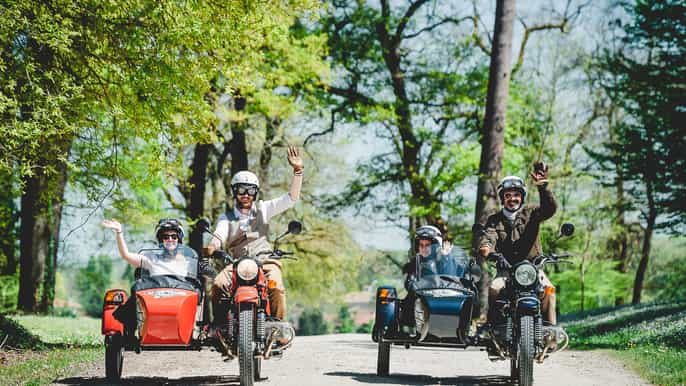 from bordeaux saintemilion wine tour in a sidecar