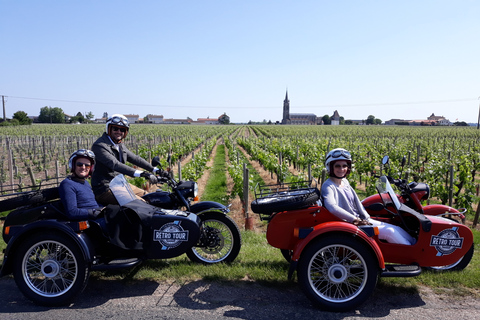 Au départ de Bordeaux : Tour du vignoble de Saint-Emilion en side-carVisite d'une demi-journée du vignoble de Saint-Emilion en side-car