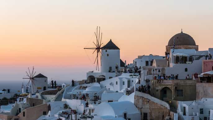 santorini oiarundgang und sonnenuntergangsbeobachtung