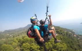 Corfu: Paragliding Tandem Flight Above Pelekas Town
