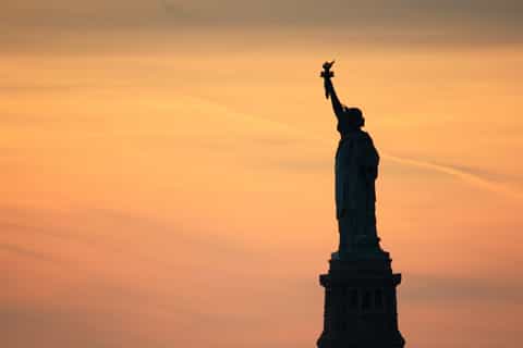 New York City: Solnedgangsbådtur til Frihedsgudinden