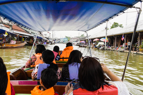 Bangkok: Escursione giornaliera alla ferrovia di Maeklong e al mercato galleggiante di AmphawaTour per piccoli gruppi con punto d&#039;incontro