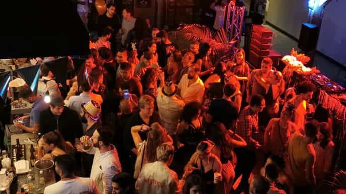 medellin pub crawl party with rooftop access