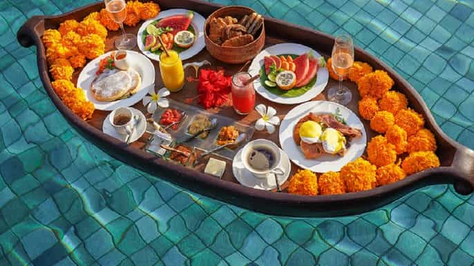ubud romantic spa and floating breakfast in petal pool