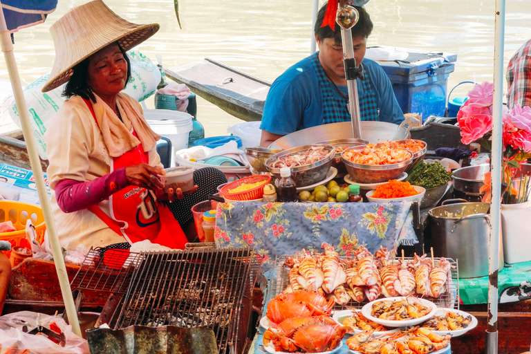 Desde Bangkok: Amphawa Floating Markets y Firefly Boat TourTour en grupo pequeño con recogida en el hotel