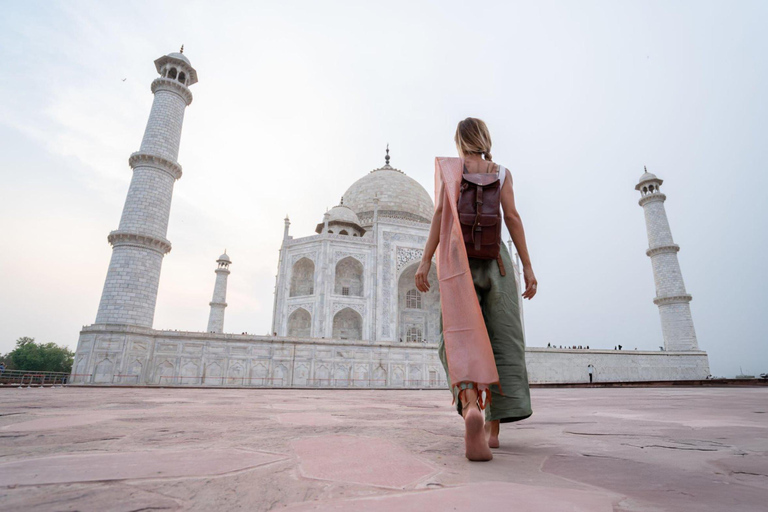 Au départ de Delhi : visite privée d&#039;une journée au lever du soleil au Taj Mahal et au fort d&#039;AgraVoiture + Guide