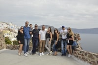 Blauwe koepel en OIA Sunset Small Group Transfer - Housity