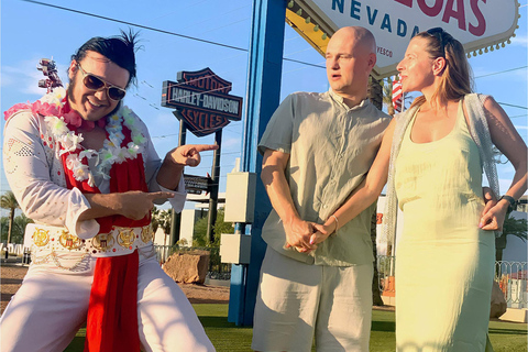 Las Vegas: Elvis Bruiloft met Las Vegas Teken Inclusief Foto&#039;s