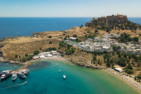 Rhodos-stad: panoramische cruise naar Lindos met zwemstops