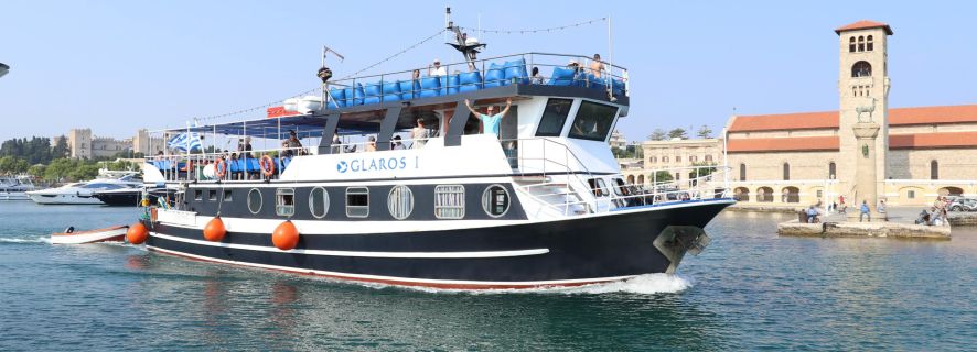 Rhodes Town: Scenic Cruise to Lindos with Swim Stops