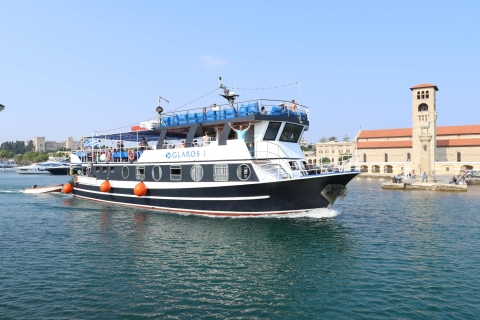 Rhodos-stad: panoramische cruise naar Lindos met zwemstops