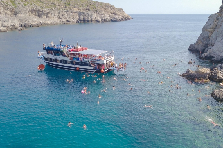 Rhodos-stad: panoramische cruise naar Lindos met zwemstops
