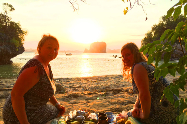 Krabi : visite des îles Hong au coucher du soleil & barbecueExcursion privée en bateau rapide