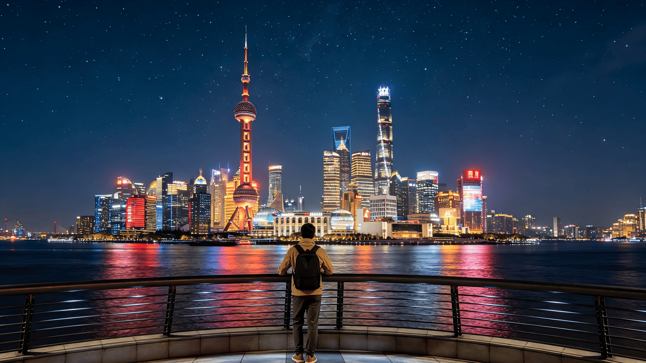 Shanghai: Skyline-Erlebnis bei Ankunft am Abend