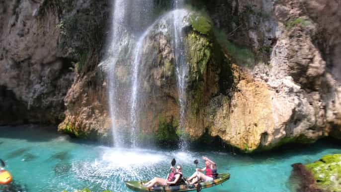 nerja 2.5hour caves and waterfalls kayak tour