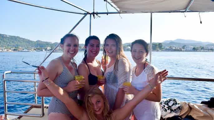 from faliraki boat party cruise with live dj and bbq meal