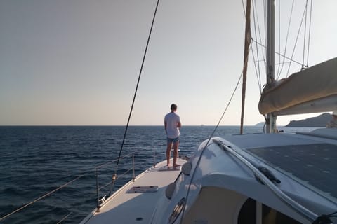 Da Mykonos: crociera privata in catamarano a Delos e Rhenia