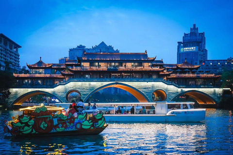 Chengdu: Jinjiang River Night Cruise with Guide
