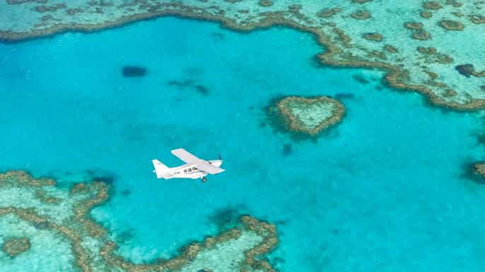 whitsundays ozeanraftingtour mit schnorcheln rundflug