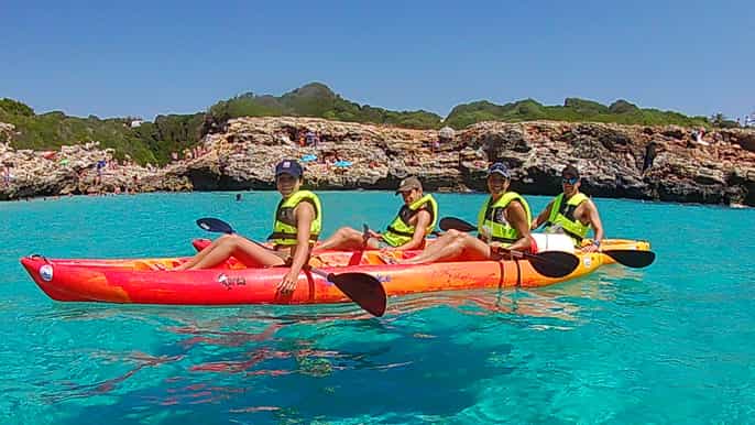 menorca kayaking and snorkelling in beaches and caves