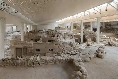 Santorin : Visite guidée à pied de la ville préhistorique d'Akrotiri