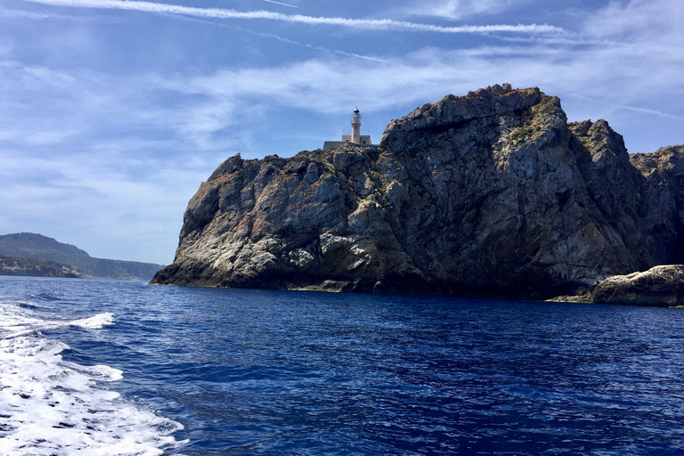 Andratx: passeio de barco pela costa sul de Maiorca com mergulho com snorkelPasseio de barco costeiro de 8 horas no sul de Maiorca com mergulho com snorkel