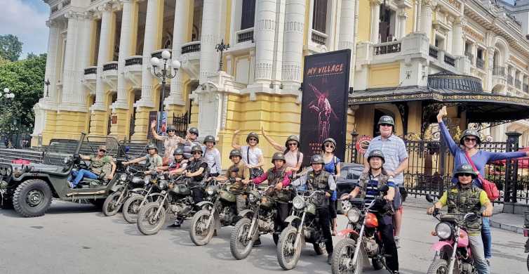 Hanoja: pusdienas pilsētas ekskursija gida pavadībā ar Minskas veco motociklu