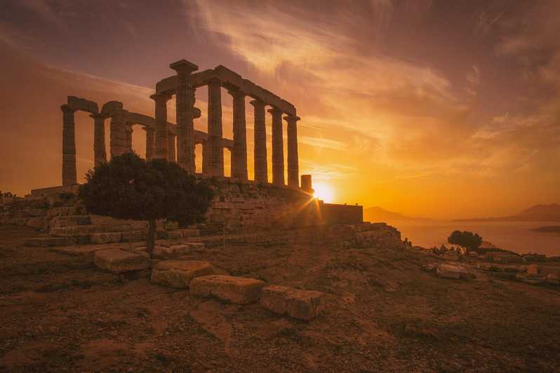Athènes : Visite privée du cap Sounio et du lac Vouliagmeni au coucher du soleil