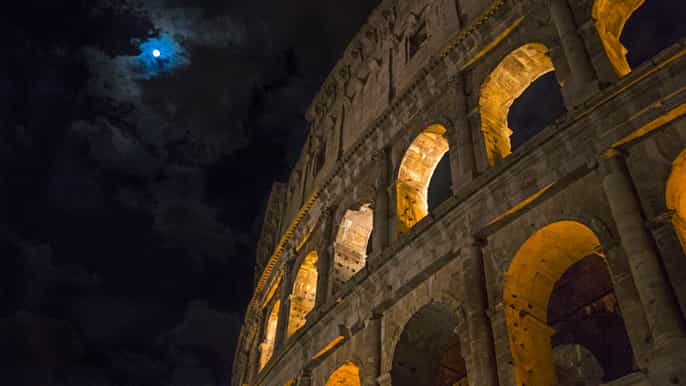 colosseum underground and the arena at night