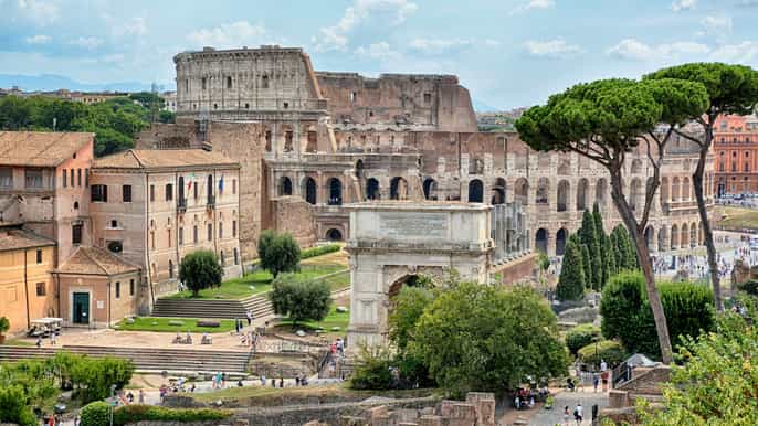roma coliseu monte palatino e fórum romano