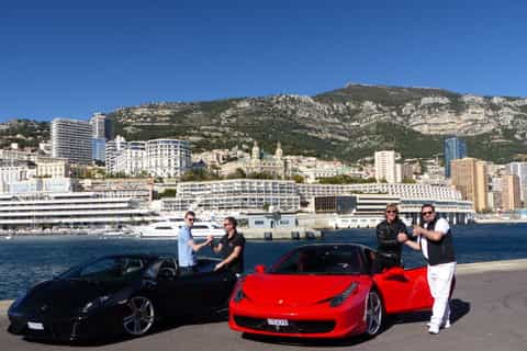 Monaco 1H Ferrari & Lamborghini tours for 2 people