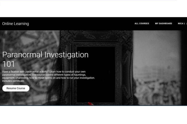 Reino Unido: Curso en línea de autoestudio de investigación paranormal 101