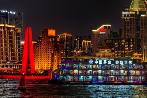 Shanghai:VIP Huangpu Night Cruise with Guide & Bund Views. VIP Viewing Deck with Live Guided Commentary