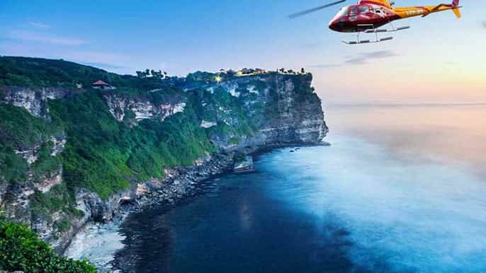 bali kuta beach to tanah lot helicopter tour
