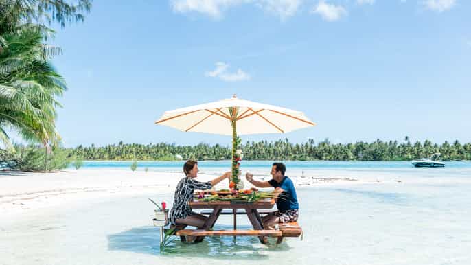 private bora bora lagoon snorkel cruise with bbq picnic