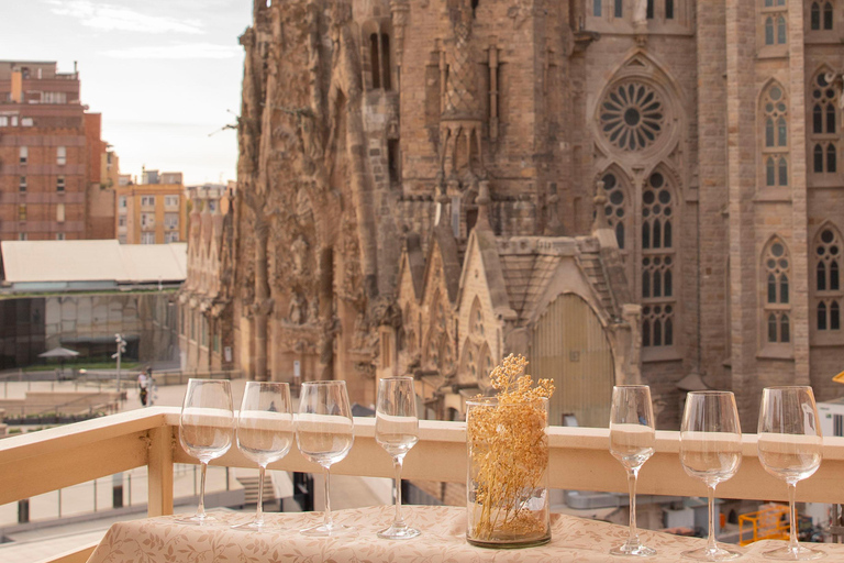 Prywatna degustacja wina z widokiem na Sagrada Familia i posiłkiem tapas