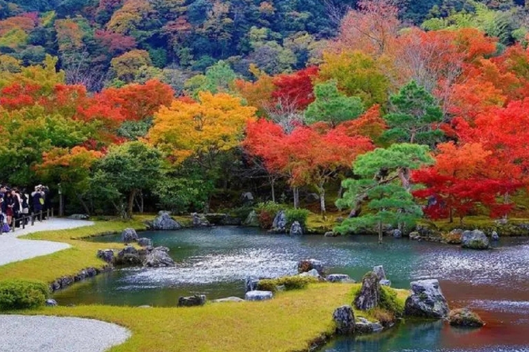 Osaka: Kioto Arashiyama, Sanzen-in, Bamboo Grove, jesienne klonyStacja Kioto Hachijo Wyjdź o 9:50
