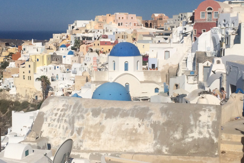 Santorin: visite guidée d'Akrotiri, croisière en bateau à moteur et déjeunerSantorin: visite guidée de Akrotiri, croisière en bateau à moteur et déjeuner