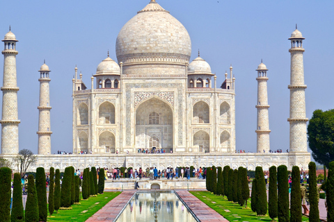 From Delhi: Day Trip to Taj Mahal, Agra Fort and Baby Taj Tour with Car + Guide