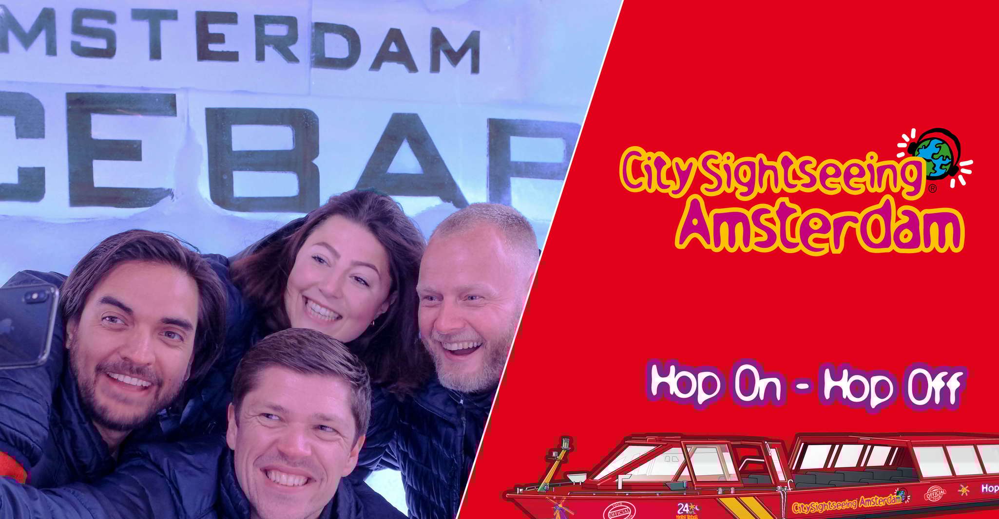 Amsterdam: 24-Hour Hop-On Hop-Off Boat and XtraCold Icebar