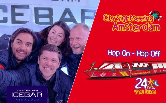 Amsterdam: 24-Stunden-Hop-On-Hop-Off-Boot und XtraCold Icebar