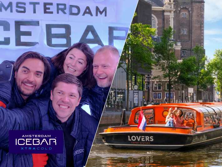 Amsterdam: Kanalrundfart og indgang til Xtracold Icebar