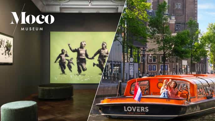 amsterdam moco museum entry ticket and 1hour canal cruise