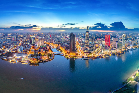 Ho Chi Minh: Saigon Night Tour mit Buffet Dinner CruiseCyclo Night Tour mit Meeting Point