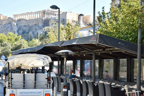 Atene: tour privato della città di 3 ore su un tuk tuk ecologicoPrelievo dagli hotel centrali di Atene