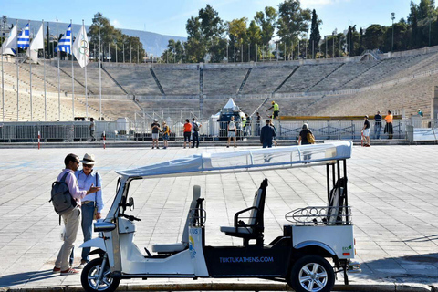 Atenas: recorrido turístico privado por la noche en tuk-tuk eléctricoTour en tuk-tuk con recogida en el hotel